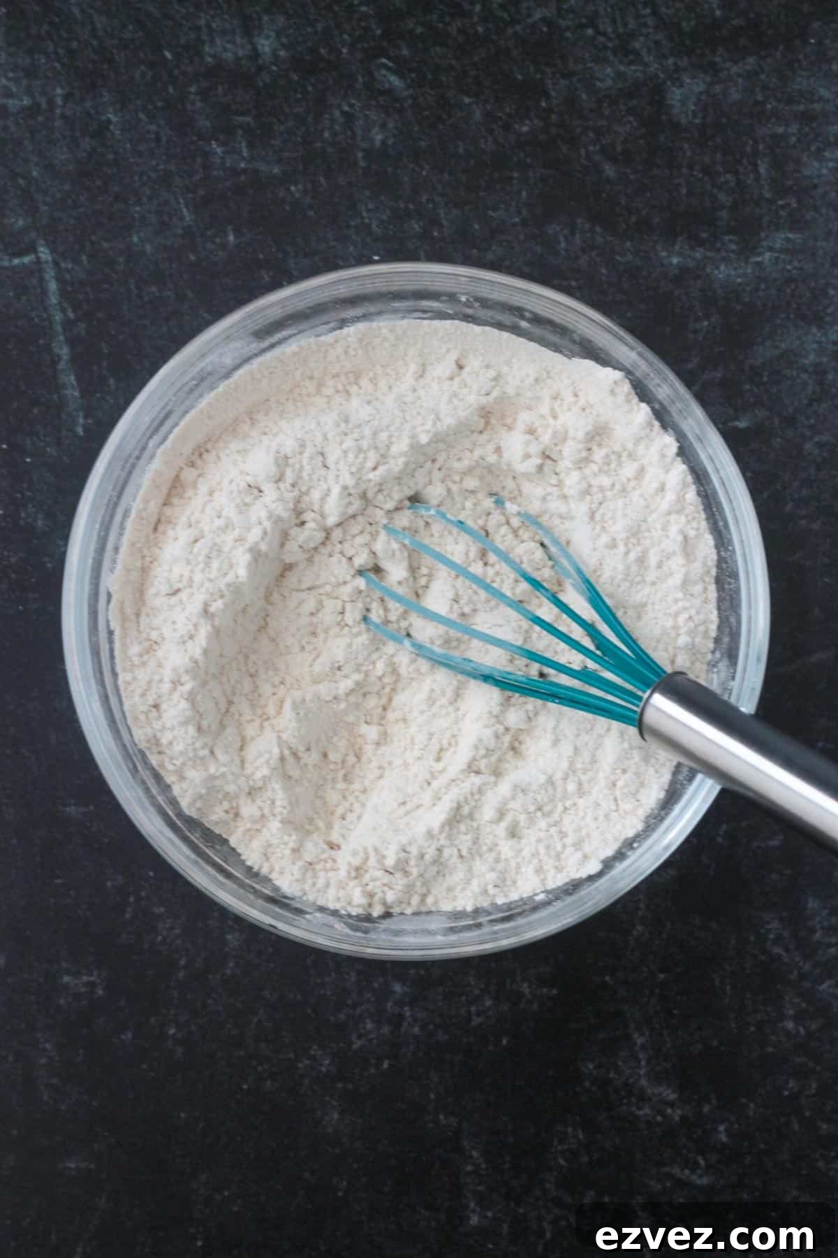 Dry ingredients whisked together.