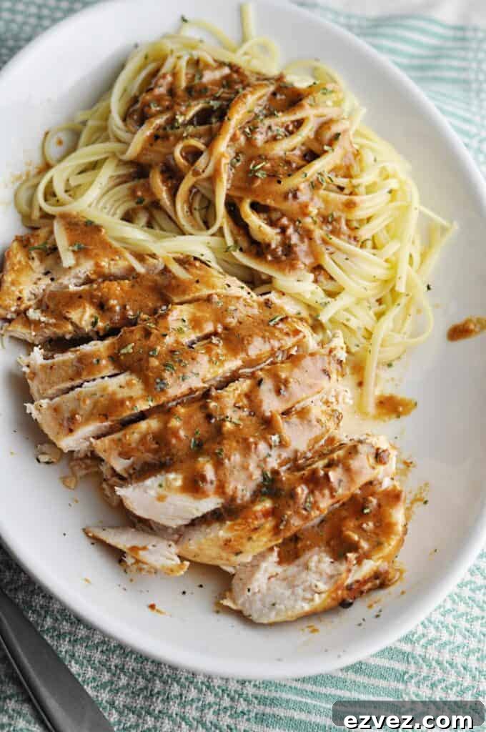 Garlic Butter Chicken Pasta with Golden Browned Flavor 6 Linguini with chicken and garlic sauce