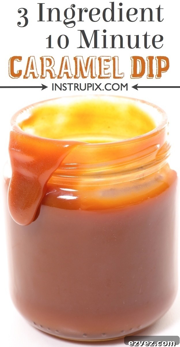 quick, easy and simple caramel dip for apples made with 3 ingredients: sugar, butter and heavy cream. The Best recipe!