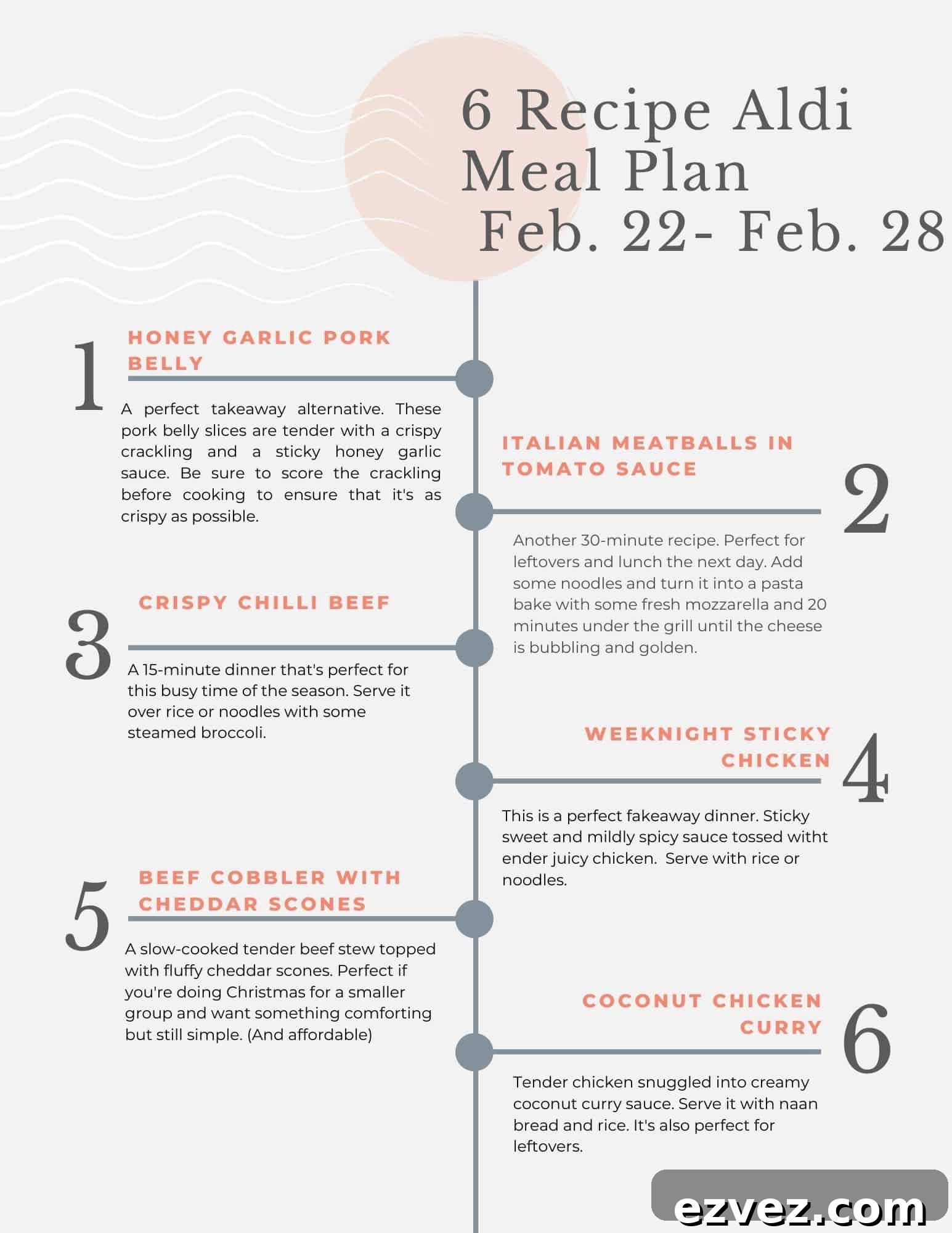 Aldi Weekly Budget Meal Plan: Feb 22–28 (7-Day Menu) 9 Aldi Meal plan tip sheet.
