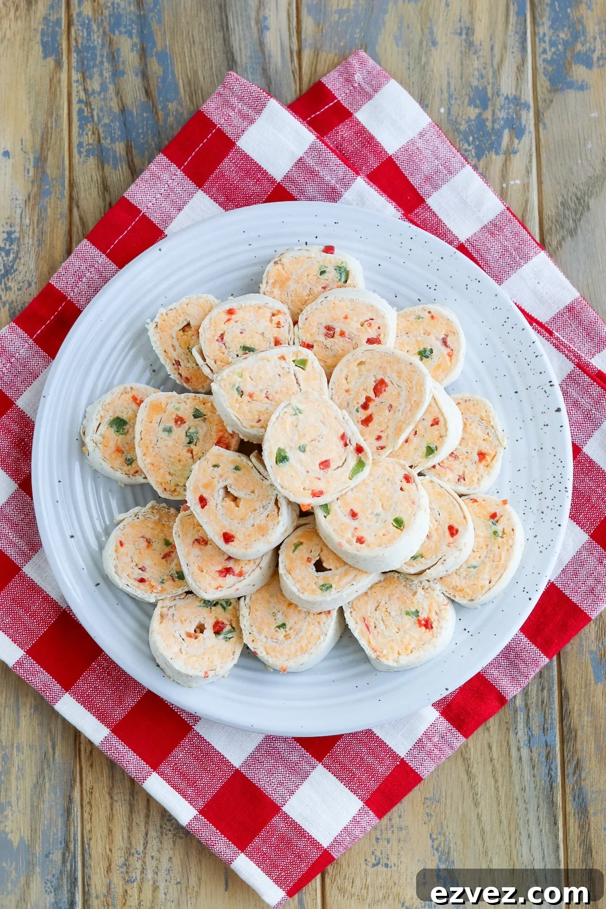 platter of sliced pinwheels