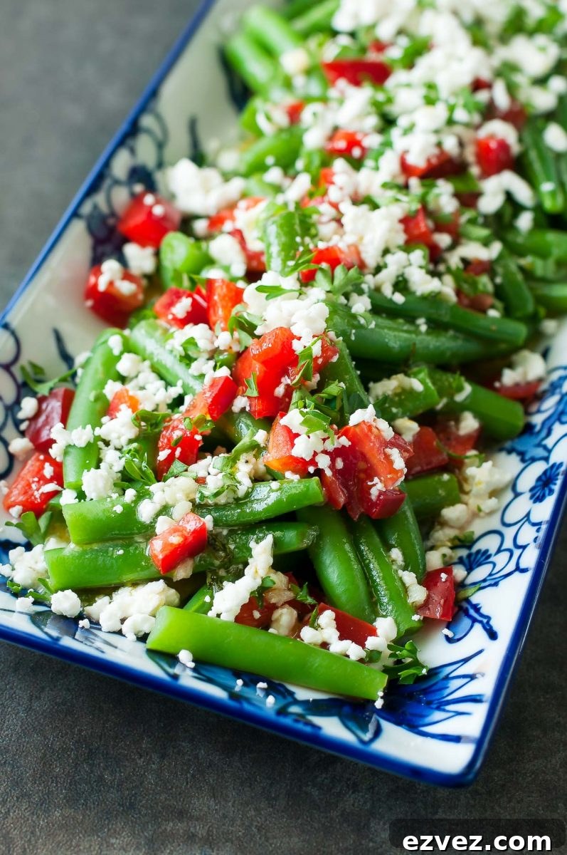 Greek-Style Green Bean Salad with Feta & Lemon Vinaigrette 2 Greek Green Bean Salad with Feta