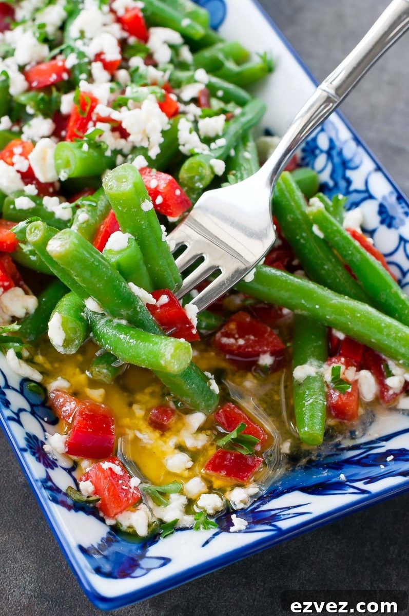Greek-Style Green Bean Salad with Feta & Lemon Vinaigrette 5 Easy Green Bean Salad with Homemade Dressing