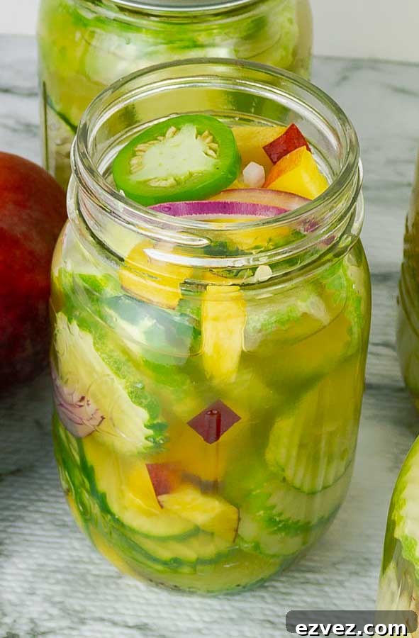 2 jars of Sweet and Spicy Peach Jalapeno Pickles