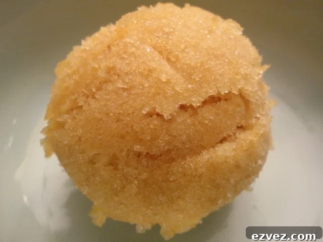 Homemade Peach Sorbet in a Bowl