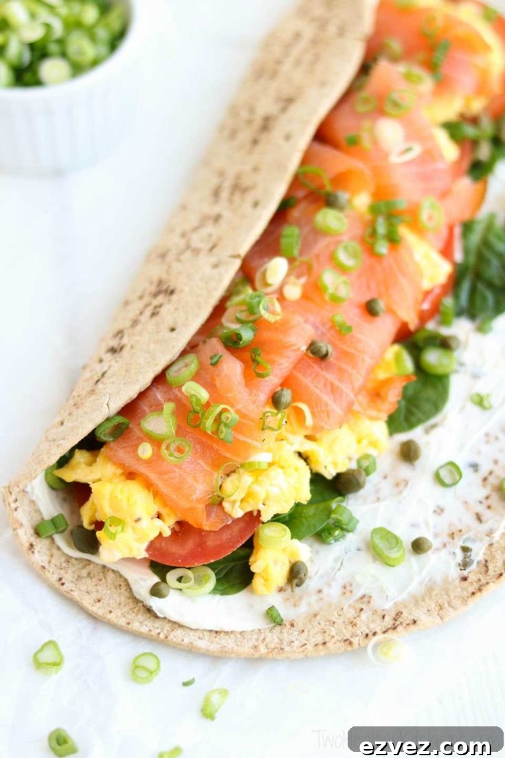 Image for Easy Smoked Salmon Breakfast Wrap