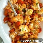 roasted cauliflower and carrots
