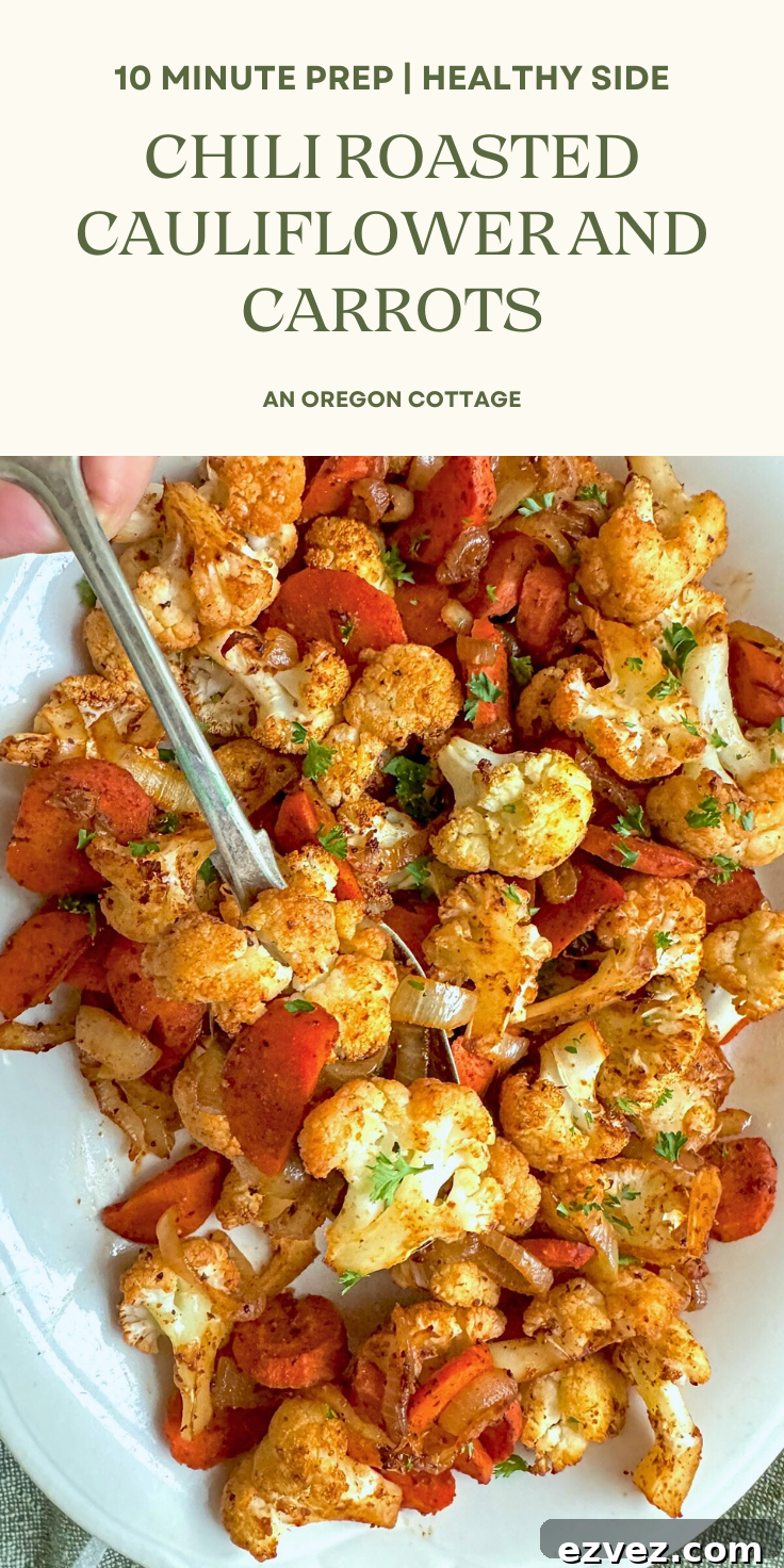 Roasted Cauliflower and Carrots pin image