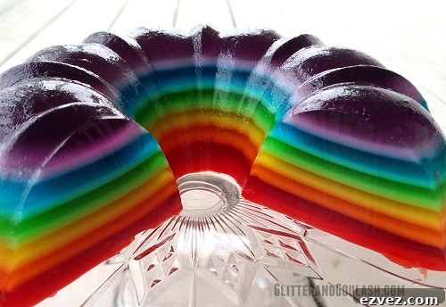 Rainbow Jello Mold Recipe: Layered Gelatin Dessert Tutorial 10 Slice of jello