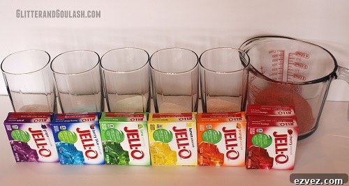 Rainbow Jello Mold Recipe: Layered Gelatin Dessert Tutorial 3 Dissolve gelatin