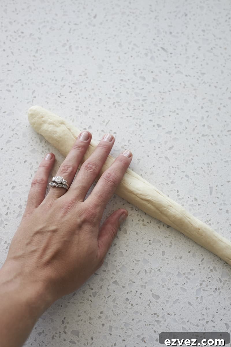 Dough rolled into a rope.