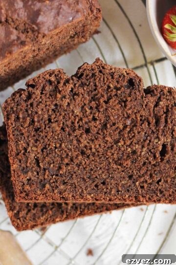 Chocolate protein banana bread slices.