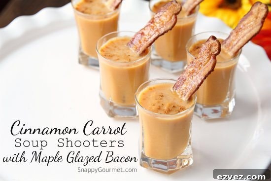 carrot soup shooters on cake plate