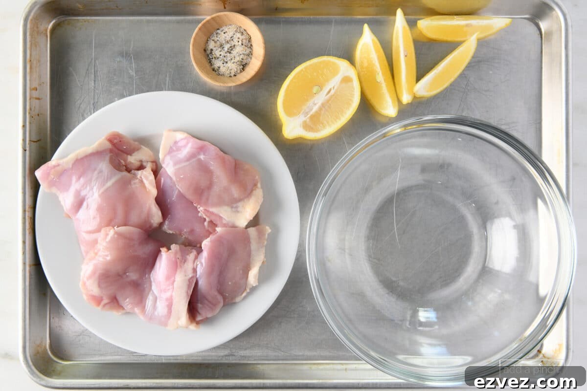 Photo of ingredients used to make Air Fryer Chicken Thighs.