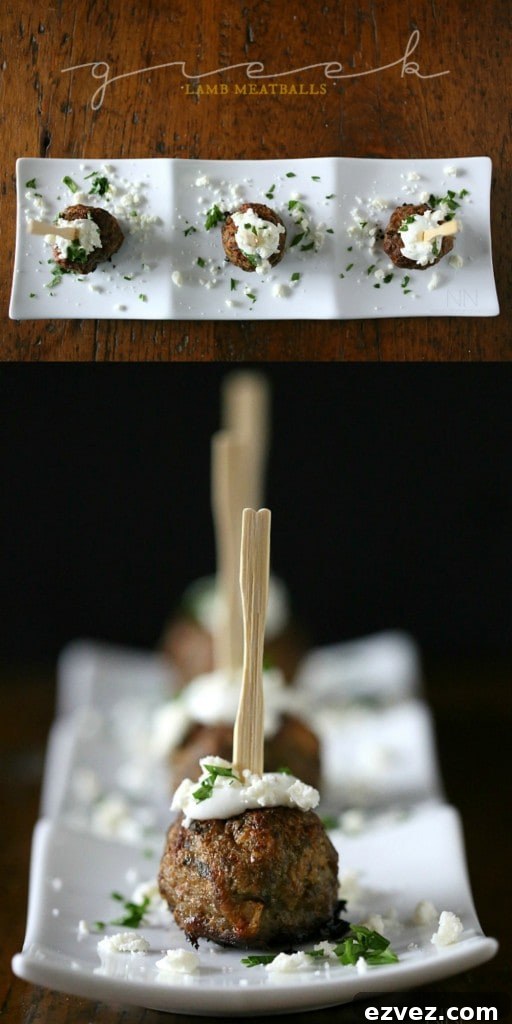 Greek Lamb Meatballs pin for pinterest.