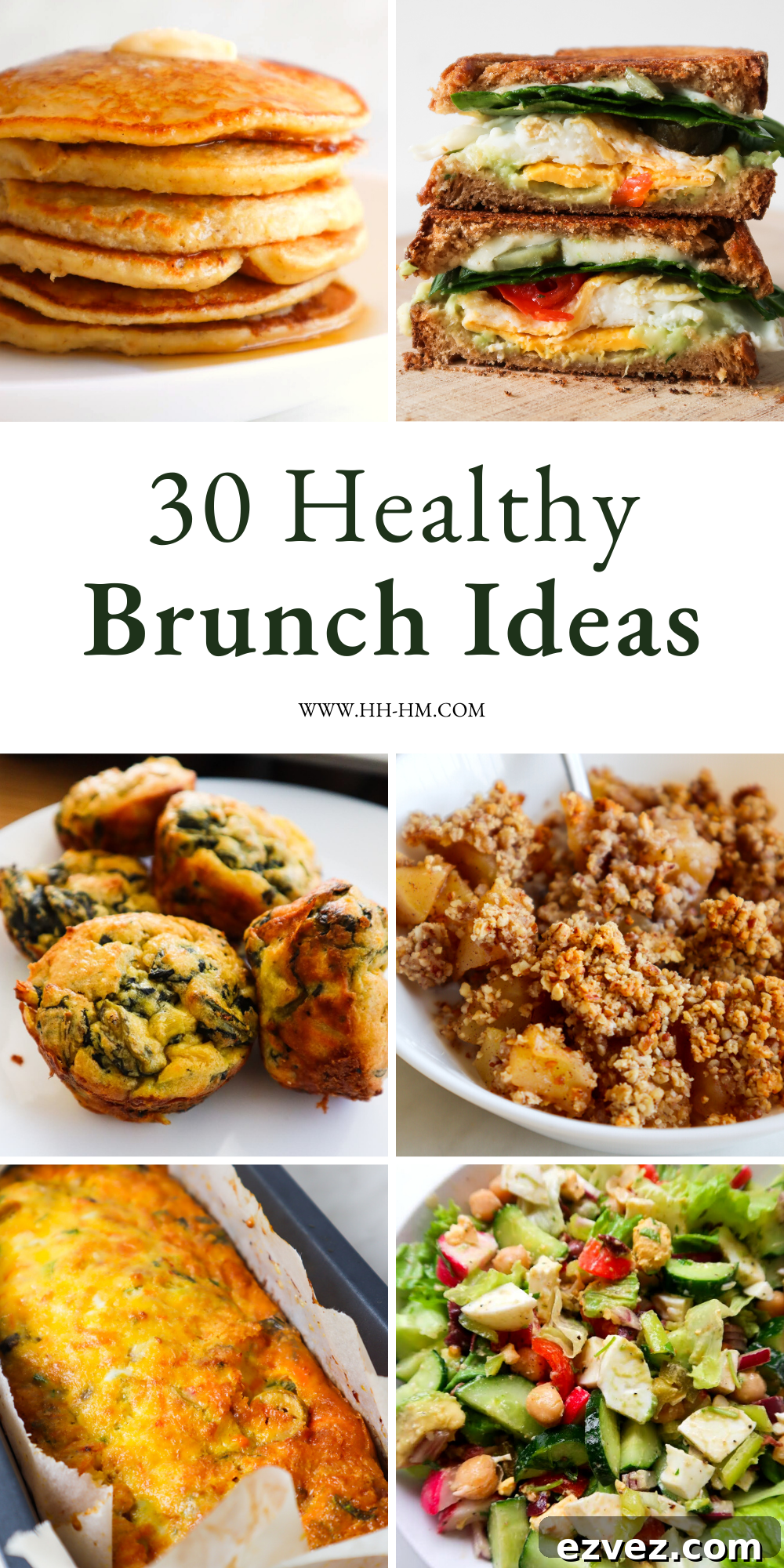 30 Brunch Recipes for Nutritious Weekend Meals 2 These healthy brunch ideas are mouthwatering and easy to put together! Definitely a must-try for your next at home brunch party! Choose between sandwiches, wraps, egg recipes, healthy pancakes, muffins and more!