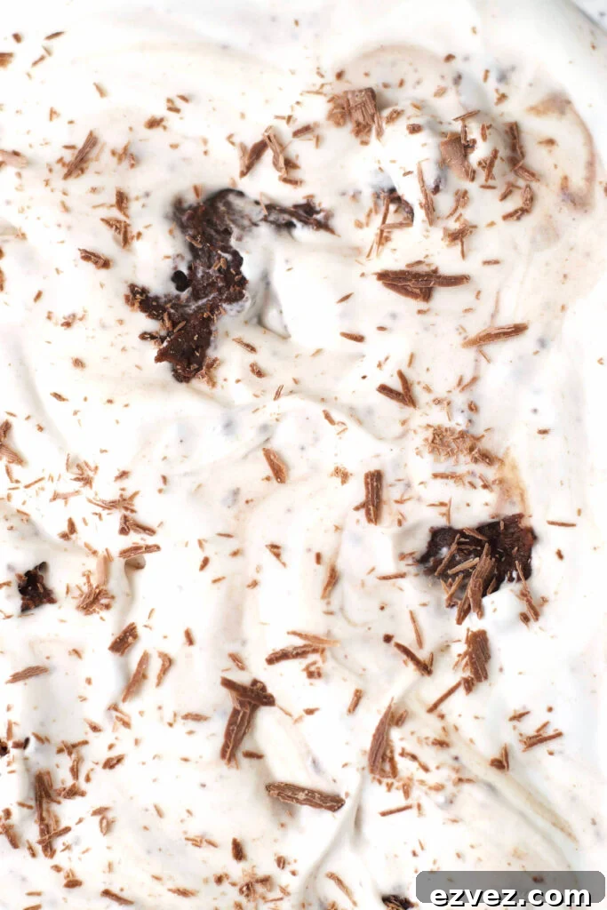 Brownie Batter Ice Cream Recipe: Rich Homemade Ice Cream with Fudge Chunks 13 brownie batter ice cream in a pan for freezing