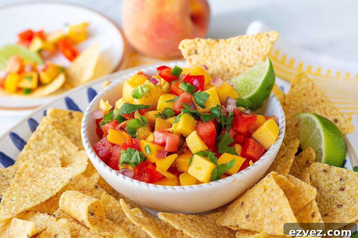 Chopped ingredients for salsa