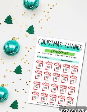 Christmas saving challenge paper 