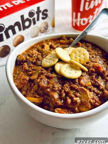 copycat tim hortons chili in bowl
