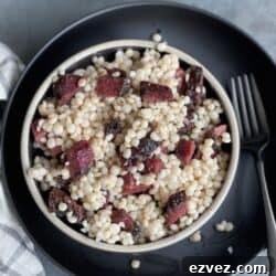 israeli couscous and pastrami