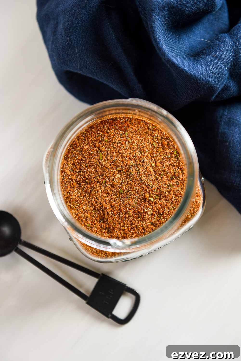 fajita spices in a mason jar open on top