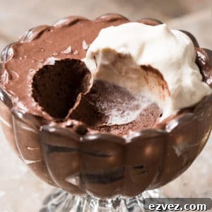 Keto chocolate mousse with whipped cream