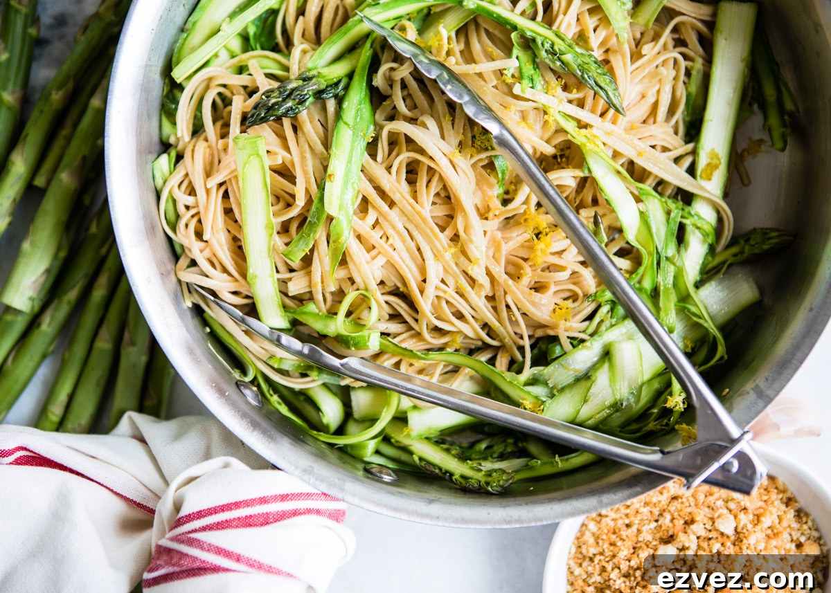 Lemony Shaved Asparagus Linguine + How to Get More Protein Into Your Pasta Dinners 