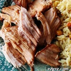 A close up photo of slow cooker oriental pork roast.