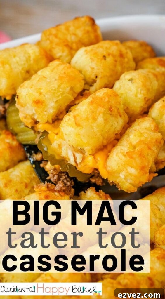 Big Mac Tater Tot Casserole Recipe: Cheesy Beef & Tots Bake 13 Big Mac Tater Tot casserole has all the flavors of that iconic burger combo complete with hamburger, special sauce, pickles, and melted cheese. It’s topped off with crispy tater tots for an easy weeknight dinner your whole family will love!