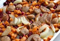 Cranberry Chicken Sausage Sheet Pan Dinner