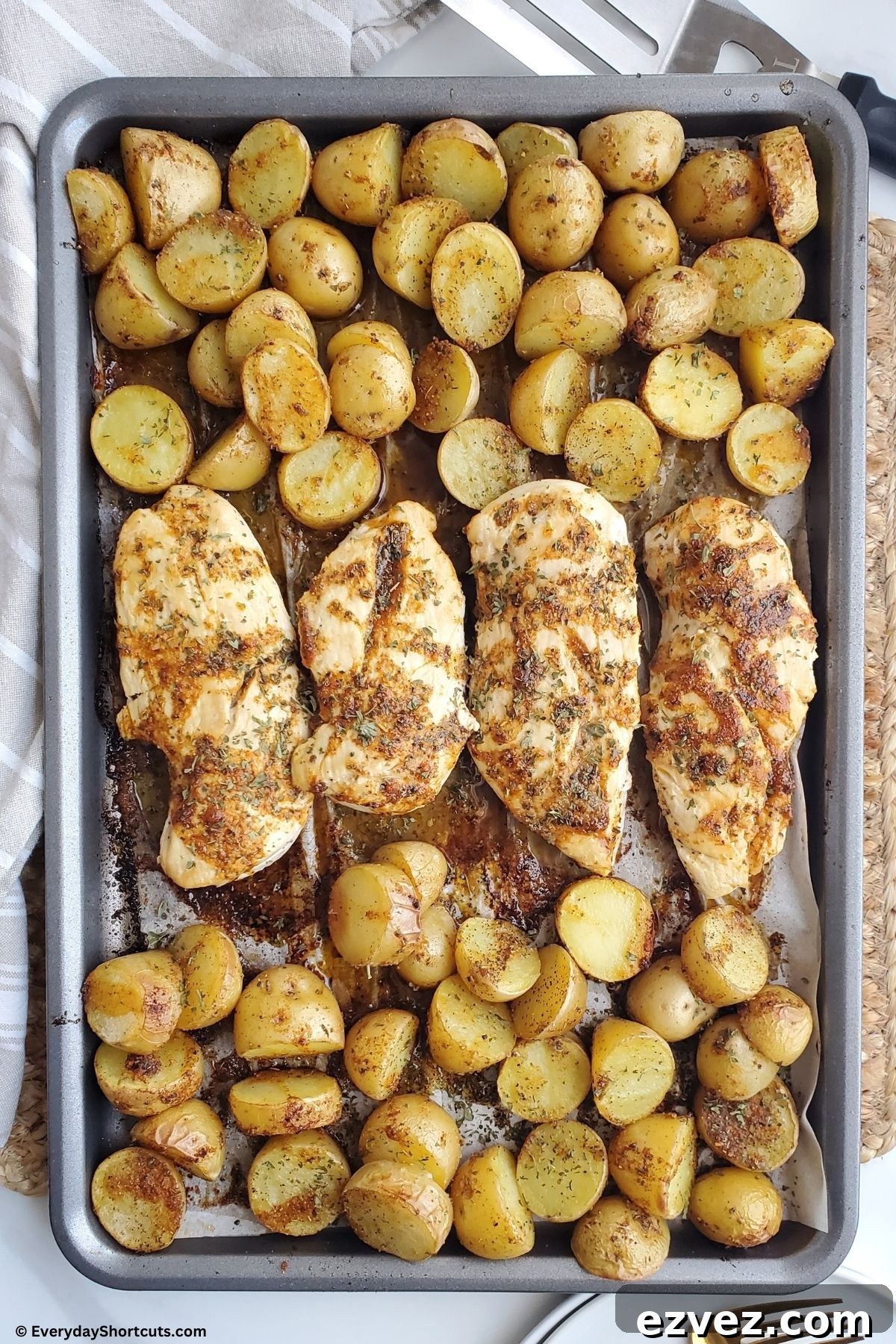 Crispy Sheet Pan Chicken with Roasted Potatoes 2 sheet pan chicken and potatoes