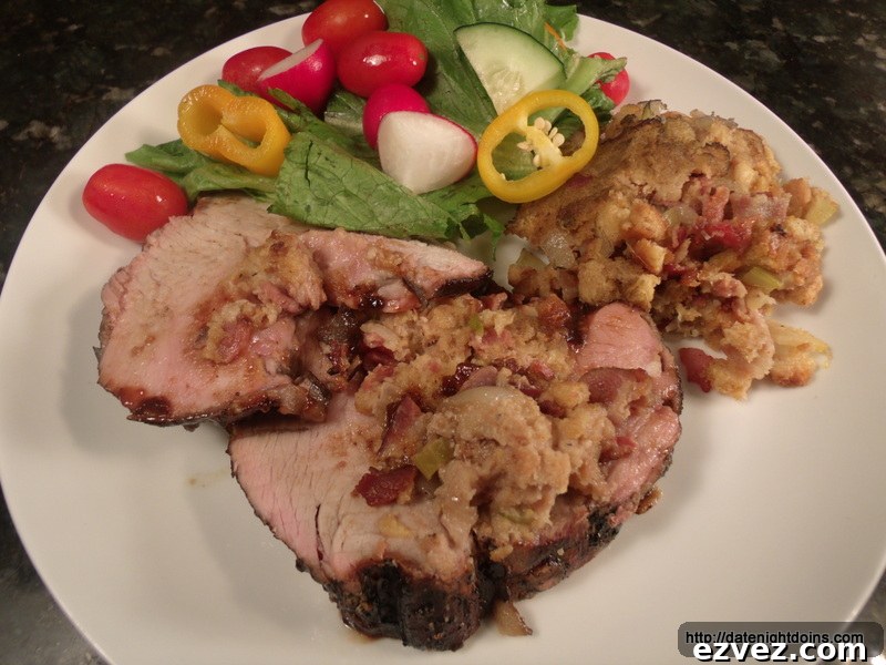 Pineapple Cornbread Stuffed Pork pellet grill recipe BBQ smoker