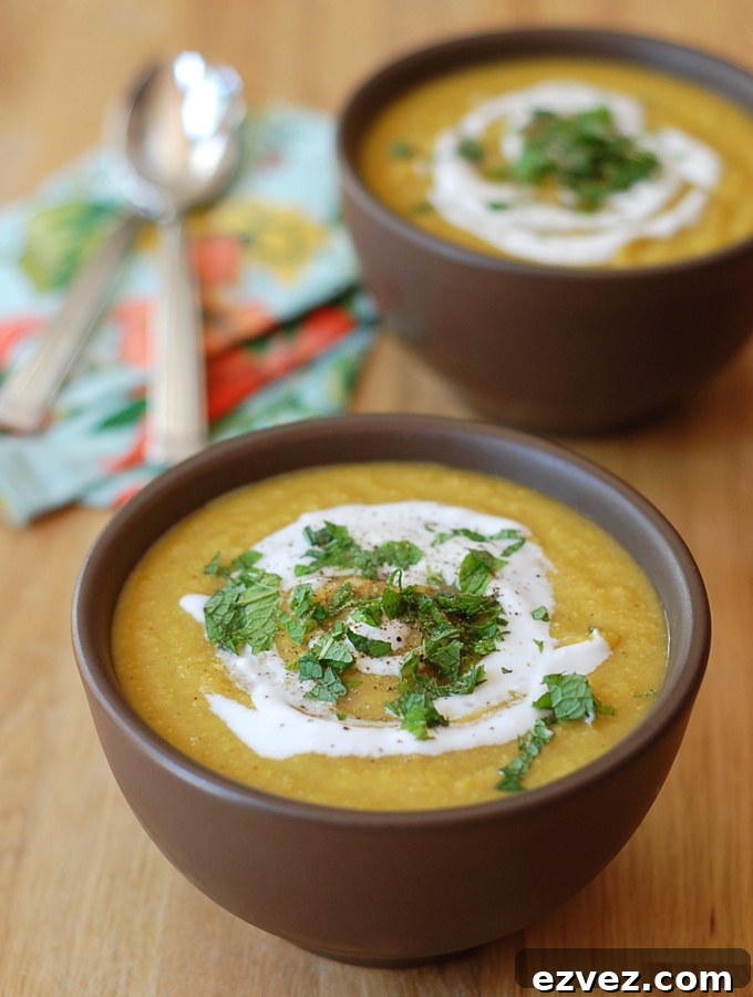 Apple, Corn and Butternut Squash Soup with Curry