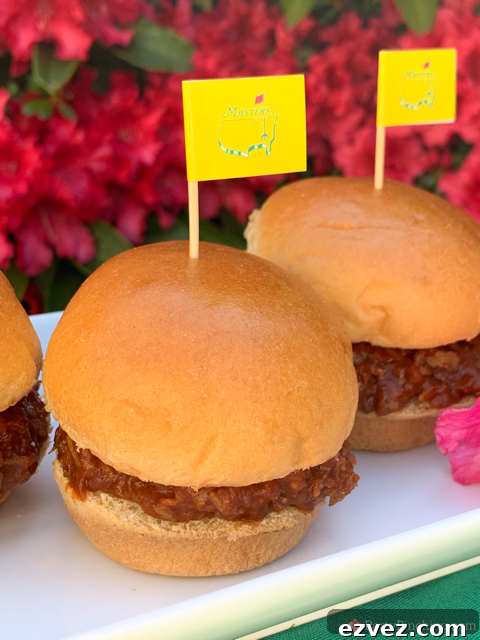 easy Masters BBQ pork sandwich original recipe, best easy classic BBQ pork recipe, Augusta National Masters Golf Tournament famous BBQ pork sandwich recipe, best Masters watch party food recipe ideas and decor