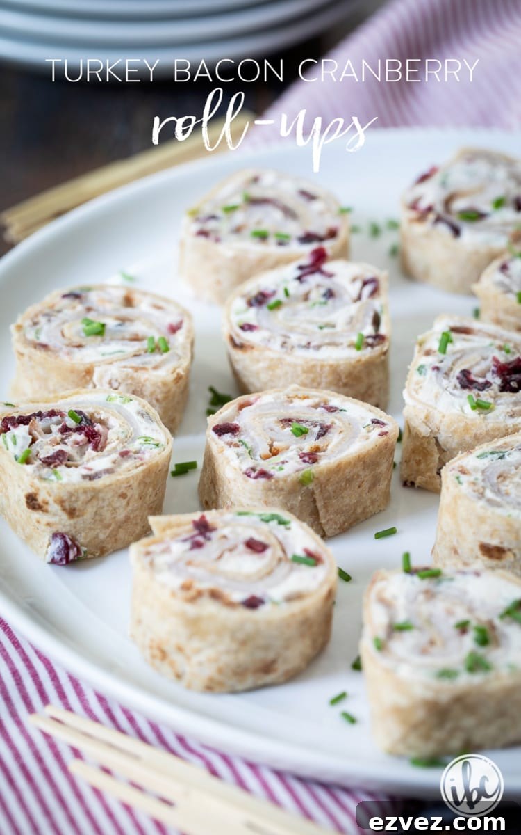 Turkey, Bacon and Cranberry Roll-Ups 2 Turkey Bacon Cranberry Roll-Ups
