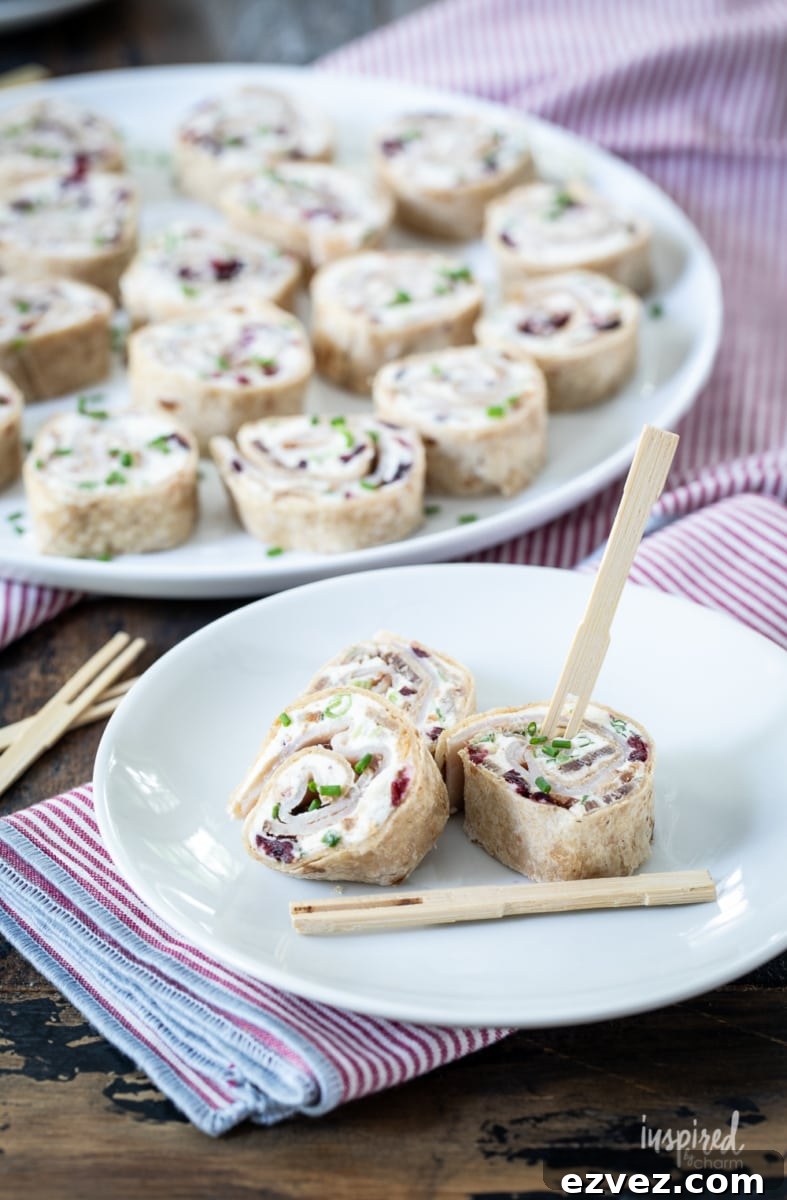 Turkey, Bacon and Cranberry Roll-Ups 7 Final turkey bacon cranberry pinwheels