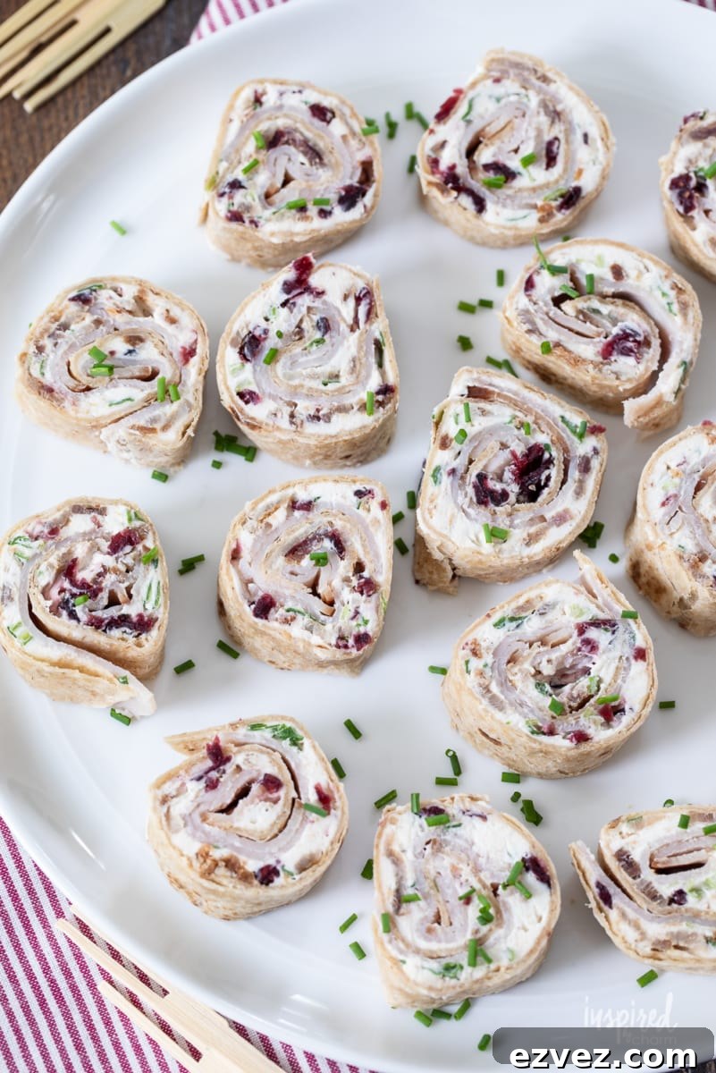 Turkey, Bacon and Cranberry Roll-Ups 4 Turkey Bacon Cranberry Roll-Ups plated
