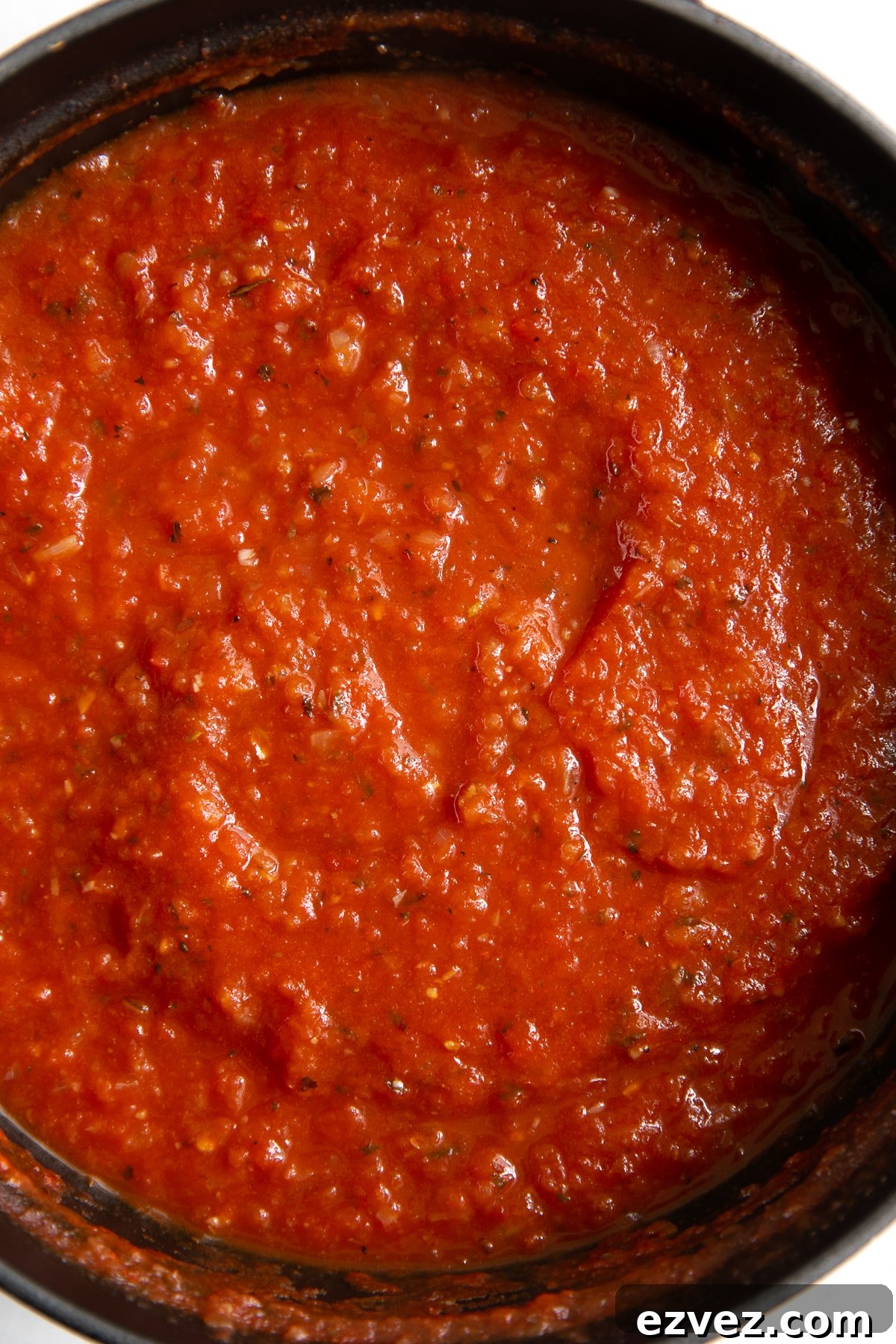 Baked Ricotta Stuffed Shells with Marinara 3 Saucepot filled with homemade tomato sauce.