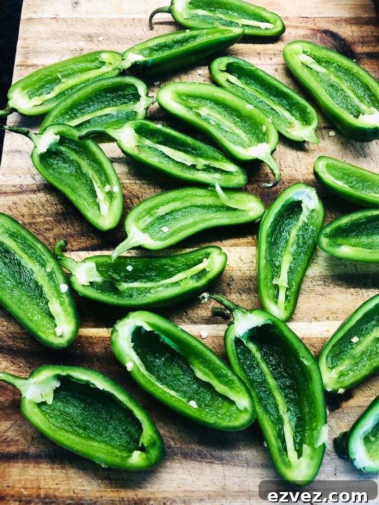 jalapenos cut in half