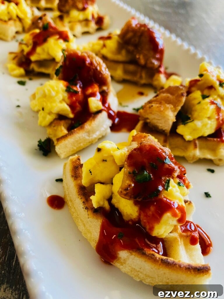 Air Fryer Chicken and Waffle Nachos