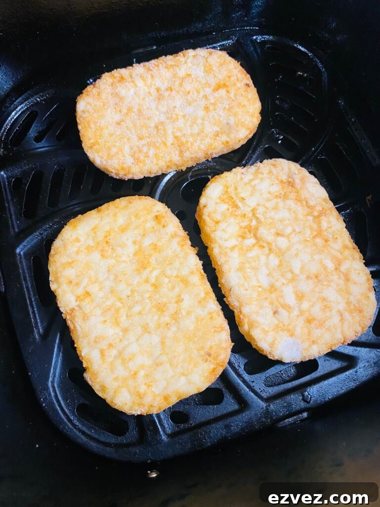 hash browns in air fryer before cooking