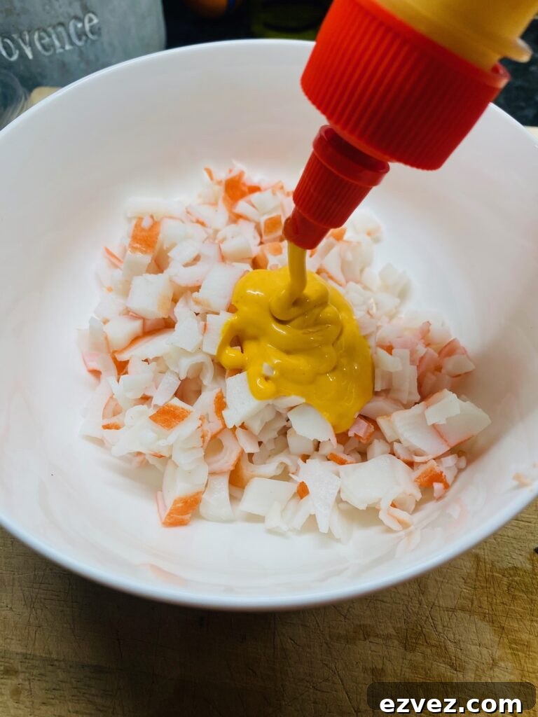 making the crab salad 