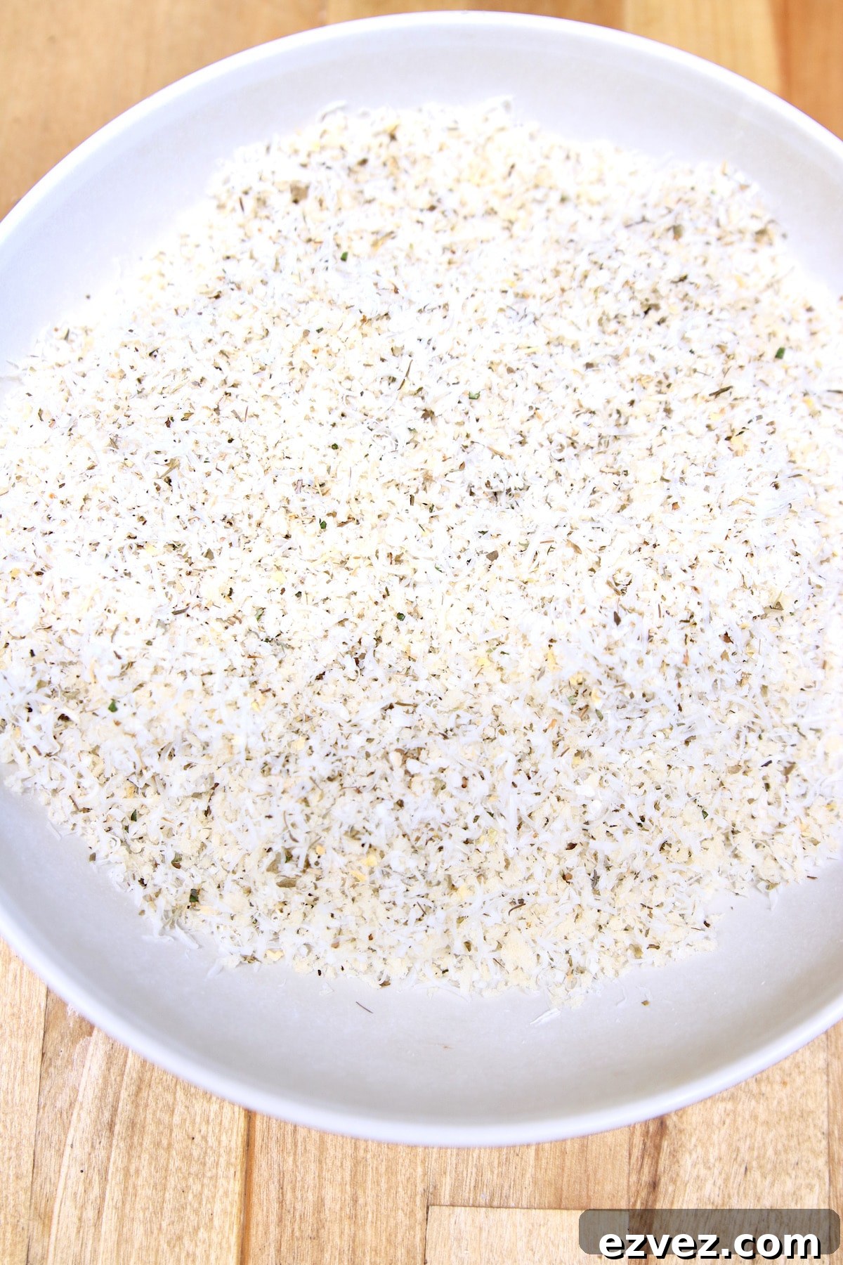 Parmesan and panko mixture in a bowl.