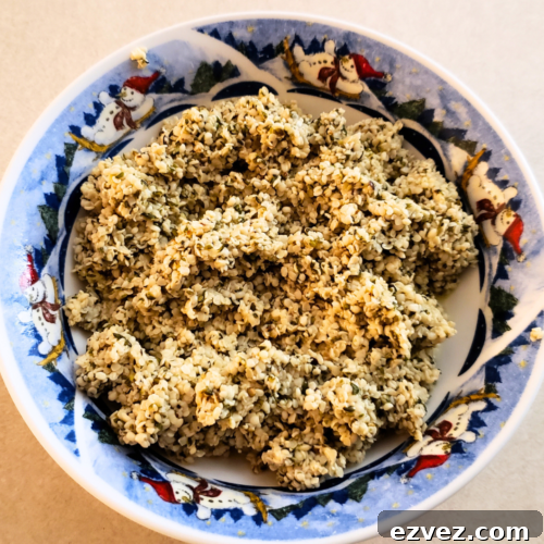 Keto rice substitute made with hemp hearts